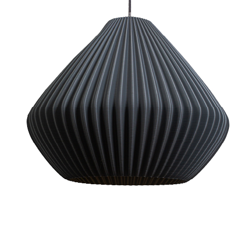 Colgante 1 luz E27 de polimero biodegradable 40cm negro